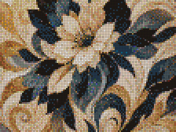 Floral mosaic tile design, computer simulation