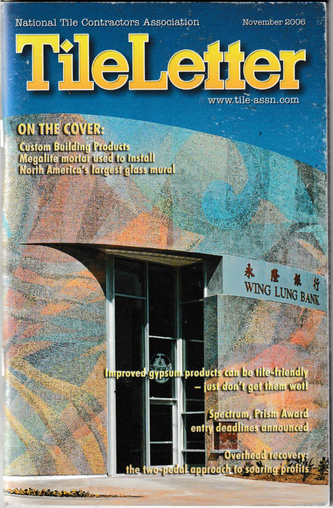 TileLetter cover featuring the Wing Lung Bank glass mosaic mural